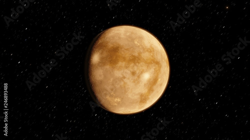 alien desert planet, rocky exoplanet isolated on black background (3d space illustration Elements of this image furnished by NASA)