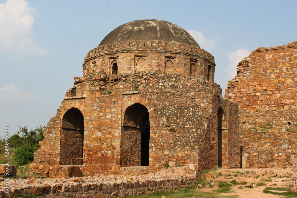Domed ruin of Bijay Mandal in New Delhi, India