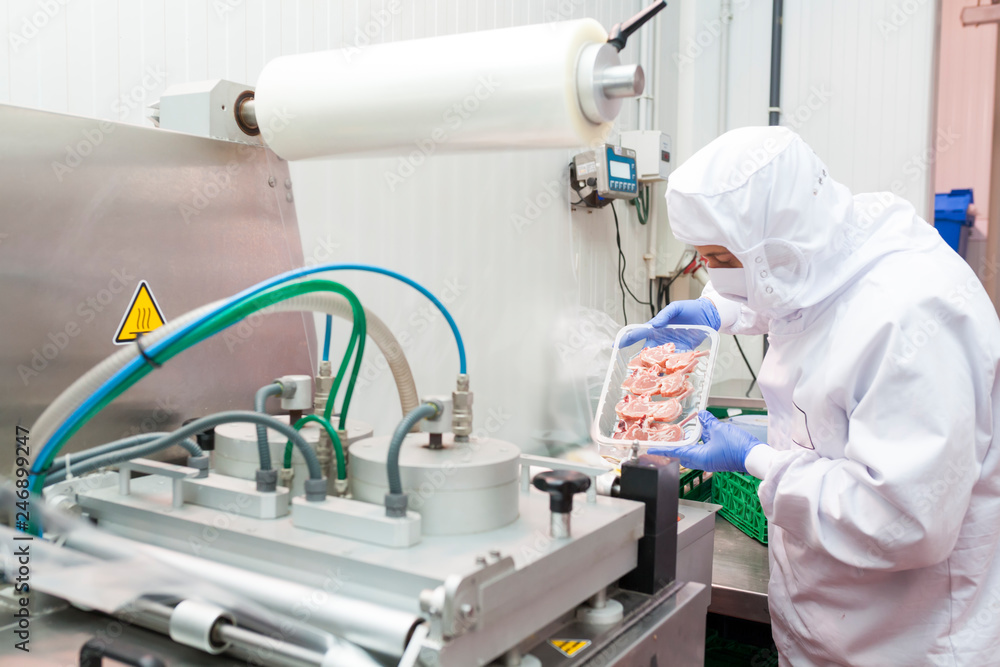 Naklejka premium The meat cutting room