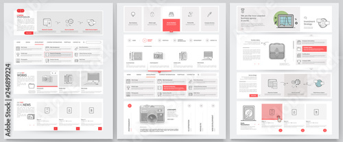 Business website template elements collection.