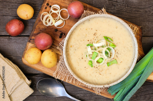 Konstfotografi Homemade potato and leek soup