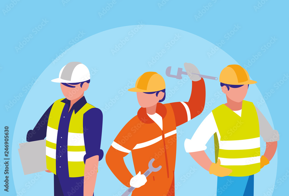 group of workers industrials avatar character group of workers industrials avatar character