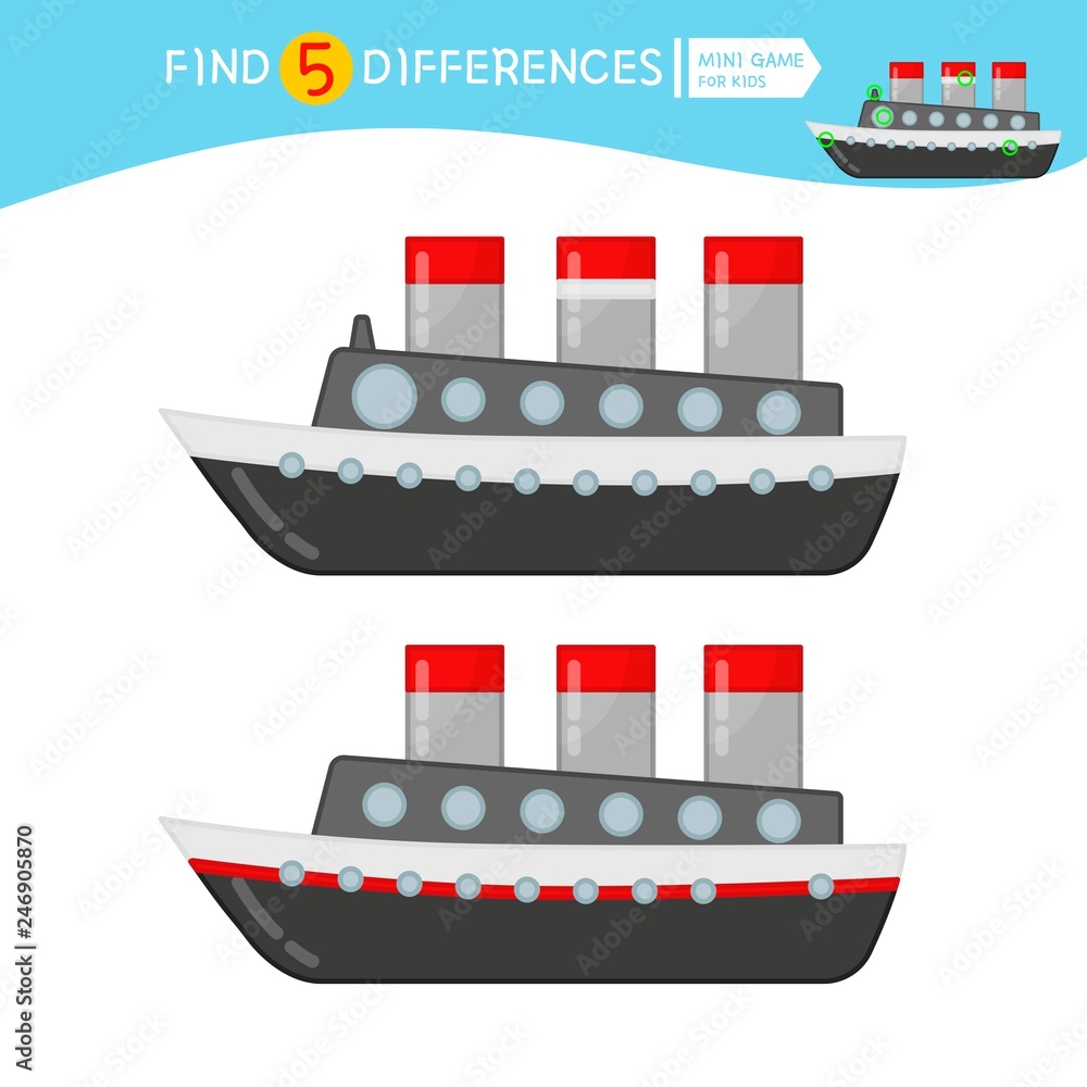 Find differences. Educational game for children. Cartoon vector ...