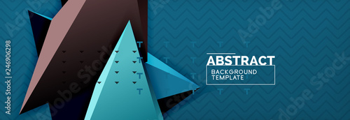 3d triangular shapes geometric background. Origami style pattern with triange shapes for decorative design. Poster design. Line design. Modern presentation template