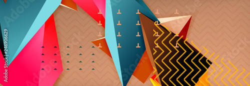 3d triangular shapes geometric background. Origami style pattern with triange shapes for decorative design. Poster design. Line design. Modern presentation template