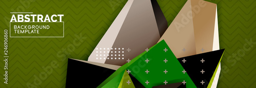 3d triangular shapes geometric background. Origami style pattern with triange shapes for decorative design. Poster design. Line design. Modern presentation template