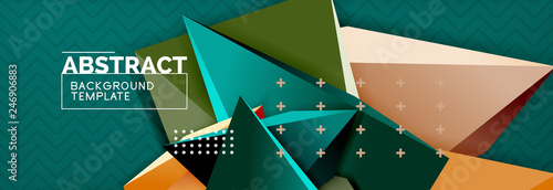 3d triangular shapes geometric background. Origami style pattern with triange shapes for decorative design. Poster design. Line design. Modern presentation template