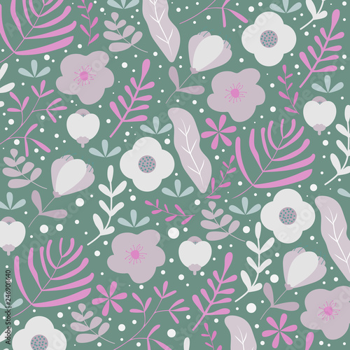 Seamless Floral Pattern or Texture  Spring and Summer Theme Background 