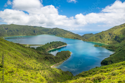 Beautiful landscape of Lake of Fire "Lagoa do Fogo" in São Miguel Island - Azores - Portugal © Nido Huebl