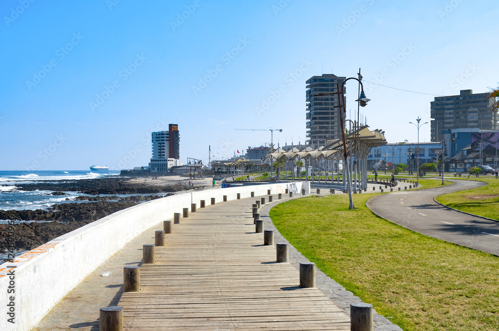 
Boardwalk in Iquique Beach, Chile