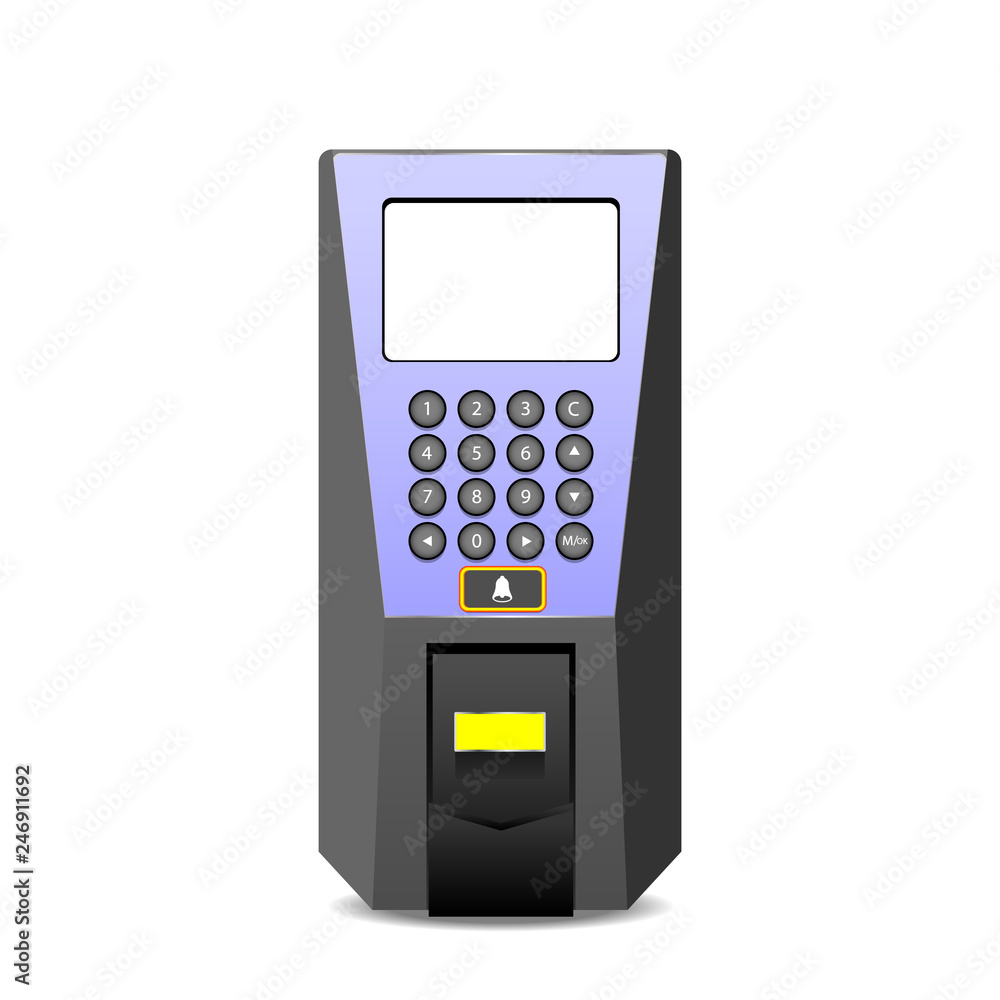 Fingerprint scanner isolated on white background Fingerprint scanner isolated on white background