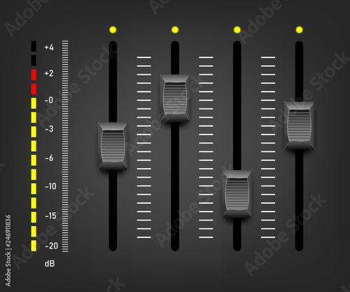 Sound mixer controller. Vector sound mixer