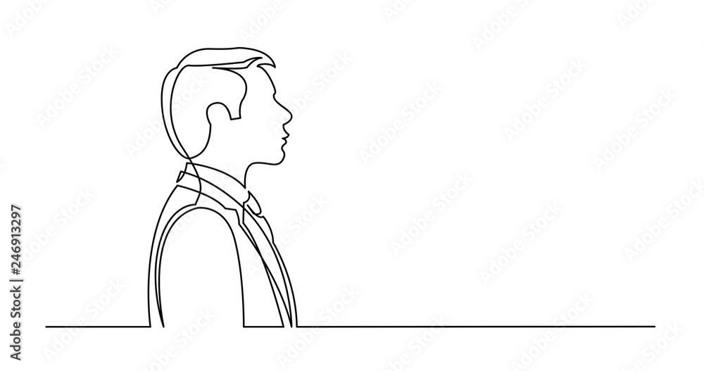 Self drawing line animation of profile portrait of businessman Self drawing line animation of profile portrait of businessman