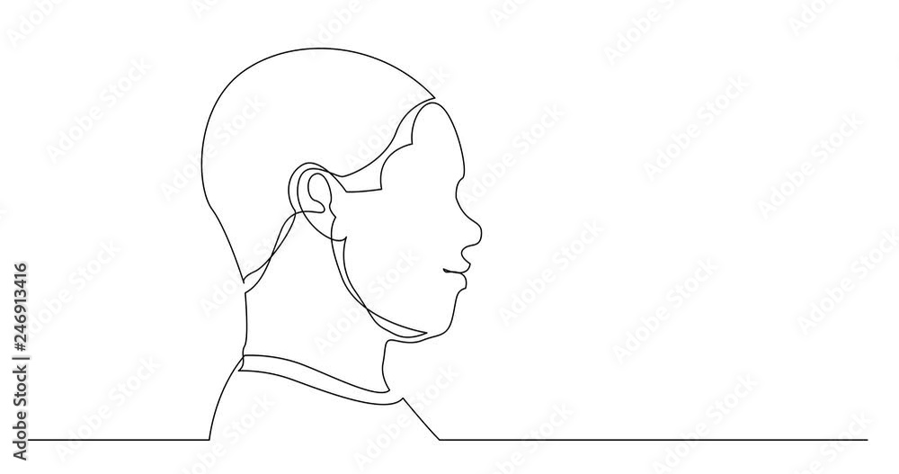 Self drawing line animation of profile portrait of young black man Self drawing line animation of profile portrait of young black man