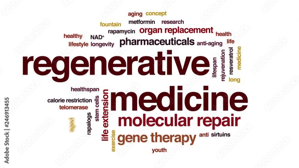 Regenerative medicine animated word cloud. Kinetic typography. Regenerative medicine animated word cloud. Kinetic typography.
