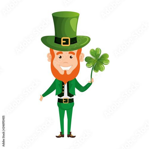 leprechaun with clover saint patrick character