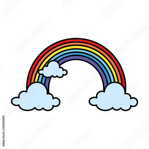 cute rainbow with clouds