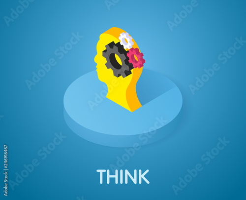 Think isometric icon. Vector illustration. 3d concept
