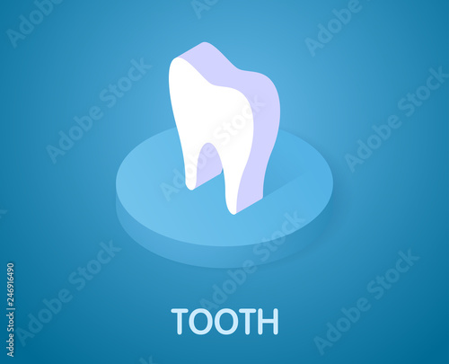 Tooth isometric icon. Vector illustration. 3d concept