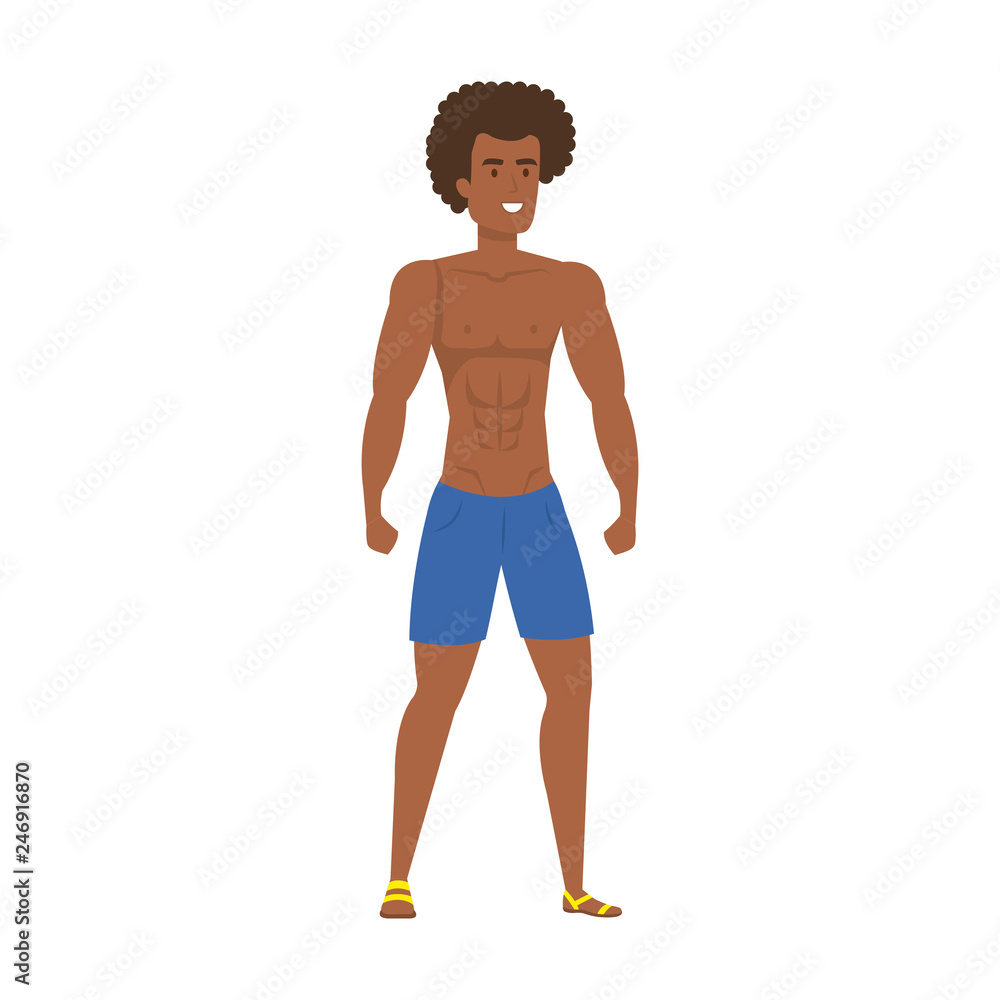 young athletic black man character young athletic black man character