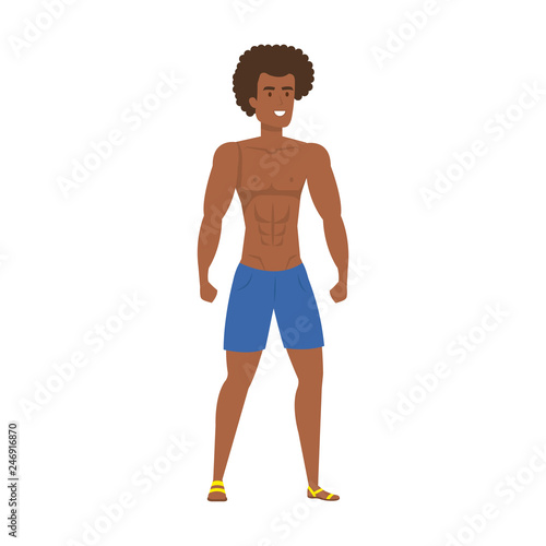 young athletic black man character