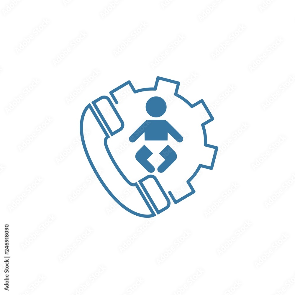 Children's online consultation. Tips. Linear vector icon on white background. Children's online consultation. Tips. Linear vector icon on white background.