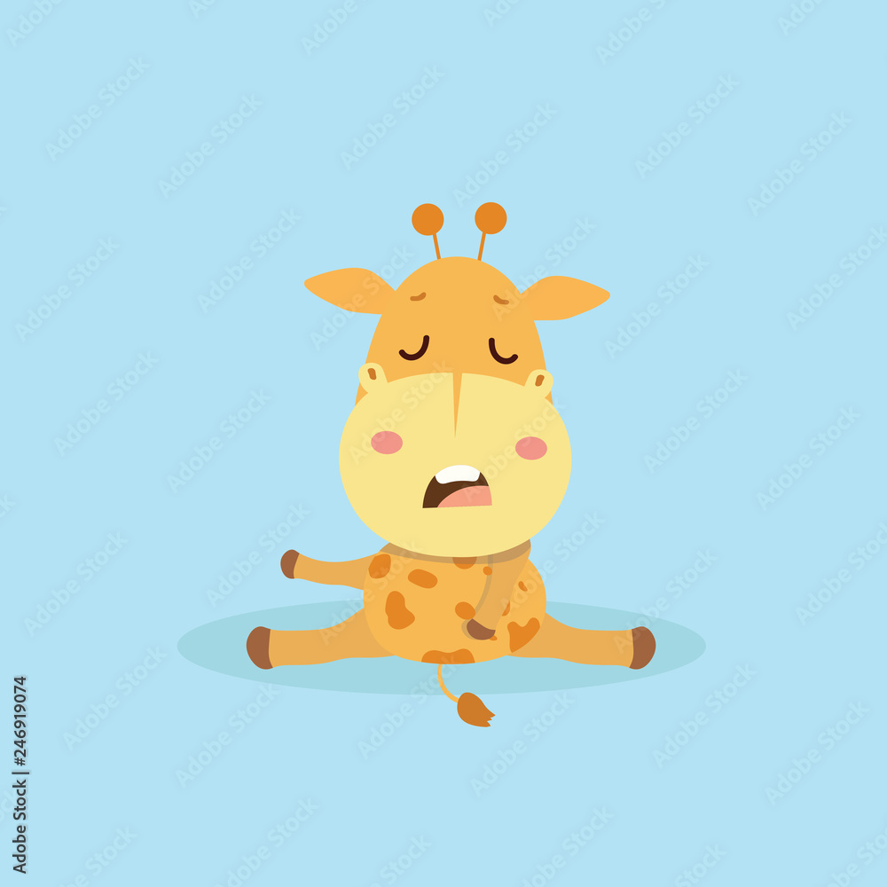 Cute giraffe cartoon on pastel background. Cute giraffe cartoon on pastel background.