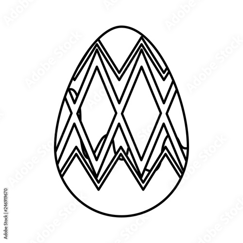 egg painted happy easter with geometric figures