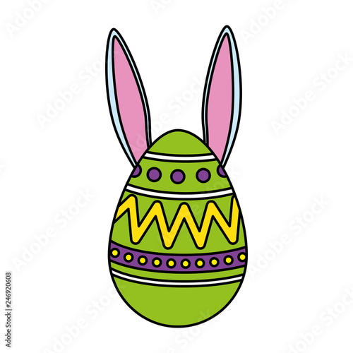 egg painted with rabbit ears easter icon © Gstudio