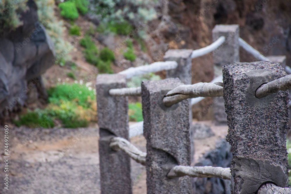 Edge of the railing