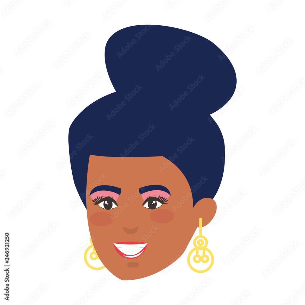 beautiful and young black woman head beautiful and young black woman head
