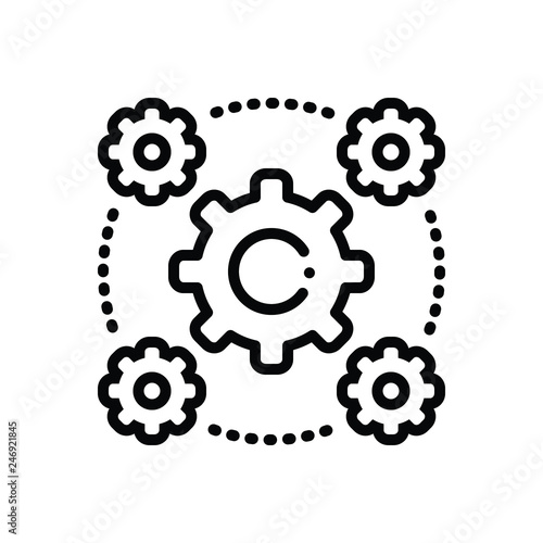 Black line icon for interoperability 