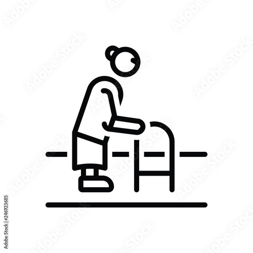 Black line icon for old gaffer 