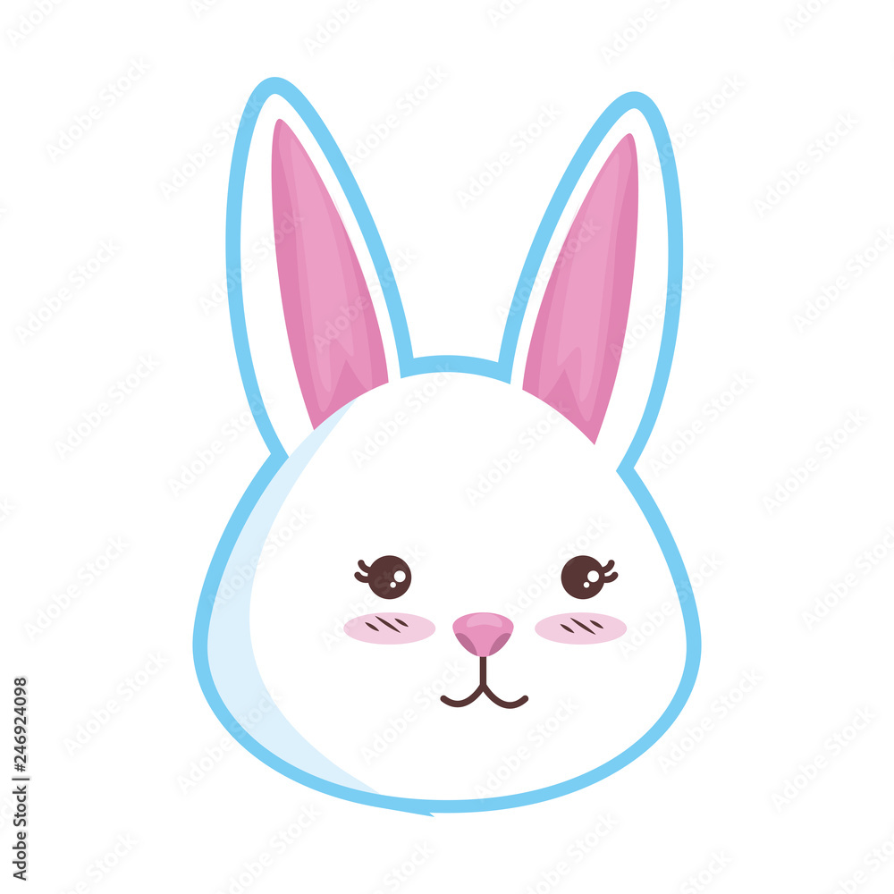 cute rabbit head character