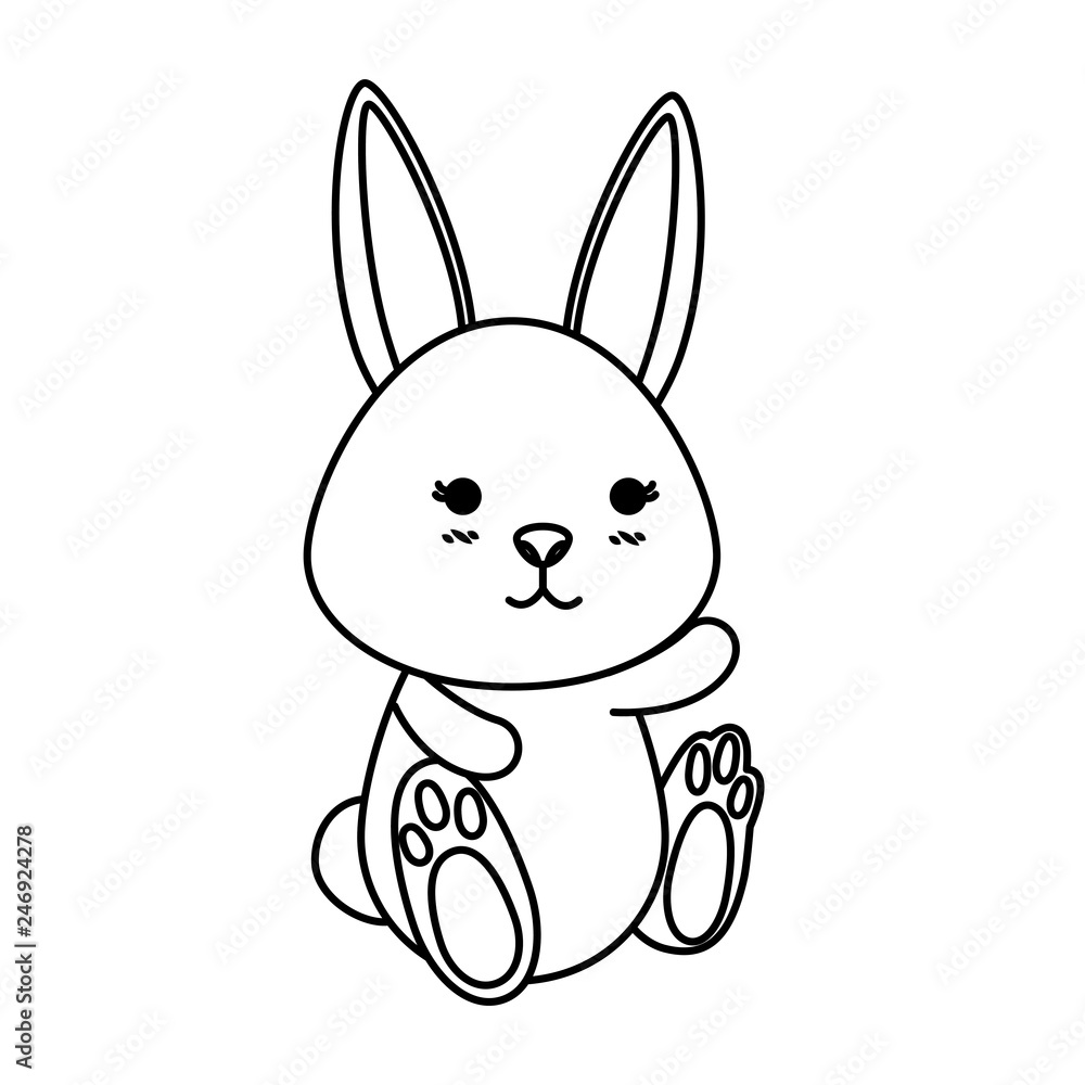 Obraz premium cute rabbit character icon