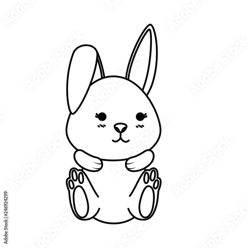 cute rabbit character icon