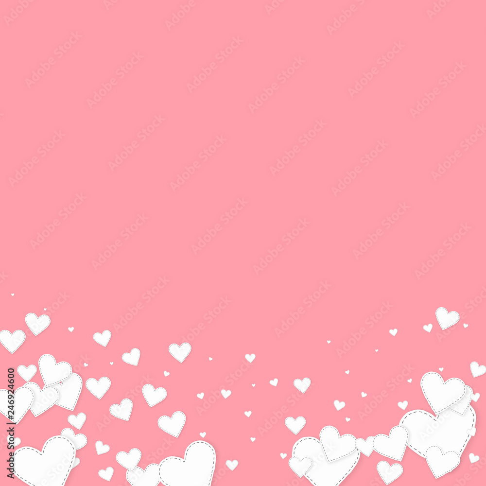 White heart love confettis. Valentine's day gradie White heart love confettis. Valentine's day gradie