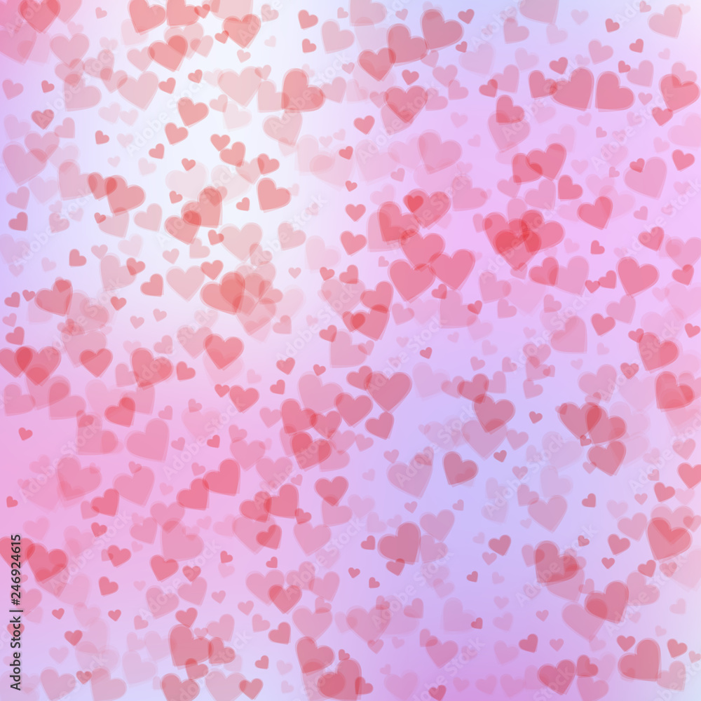 Red heart love confettis. Valentine's day pattern 
