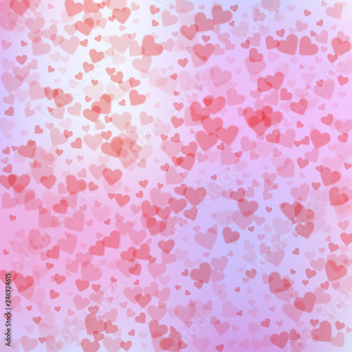 Red heart love confettis. Valentine's day pattern 