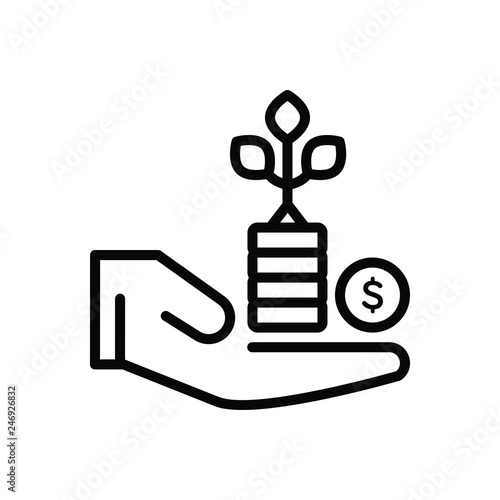 Black line icon for benefit advantage 