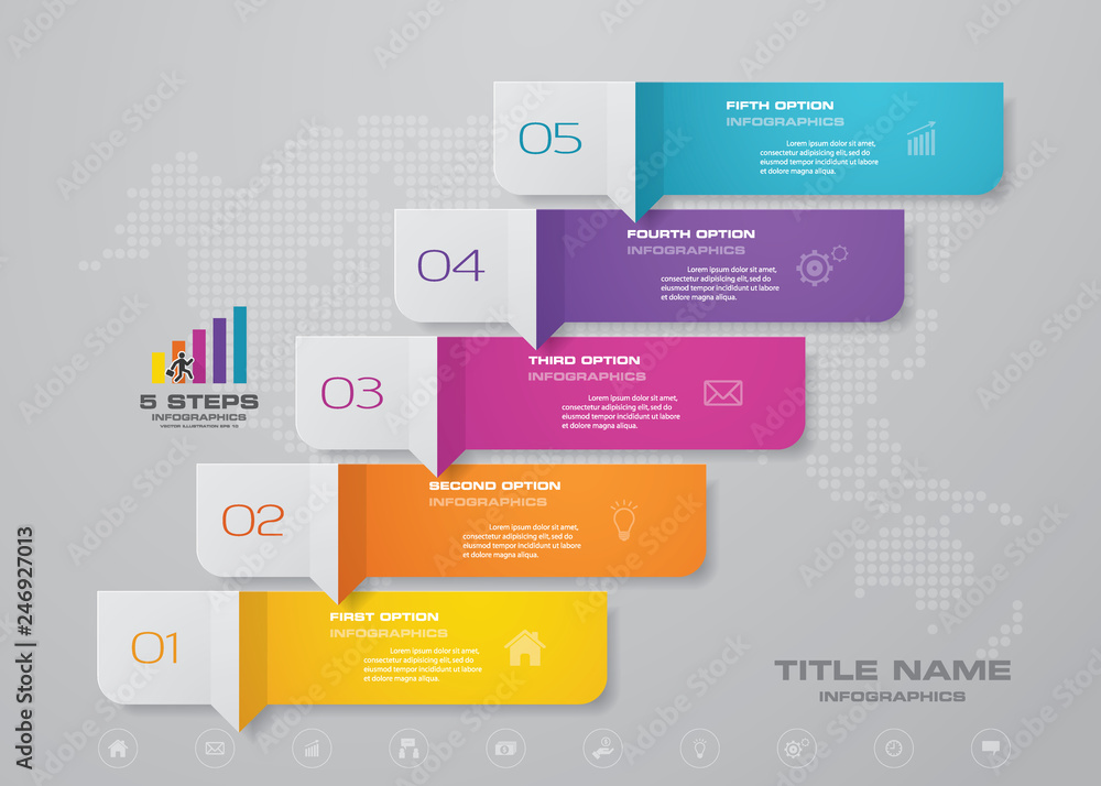 5 steps simple&editable process chart infographics element. EPS 10. 5 steps simple&editable process chart infographics element. EPS 10.