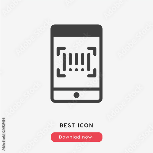 barcode reader icon. barcode reader vector symbol. Linear style sign for mobile concept and web design. barcode reader symbol illustration. Pixel vector graphics - Vector 