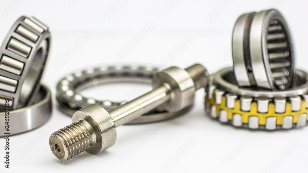 Threaded caliber with bearings on a white background. Threaded caliber with bearings on a white background.