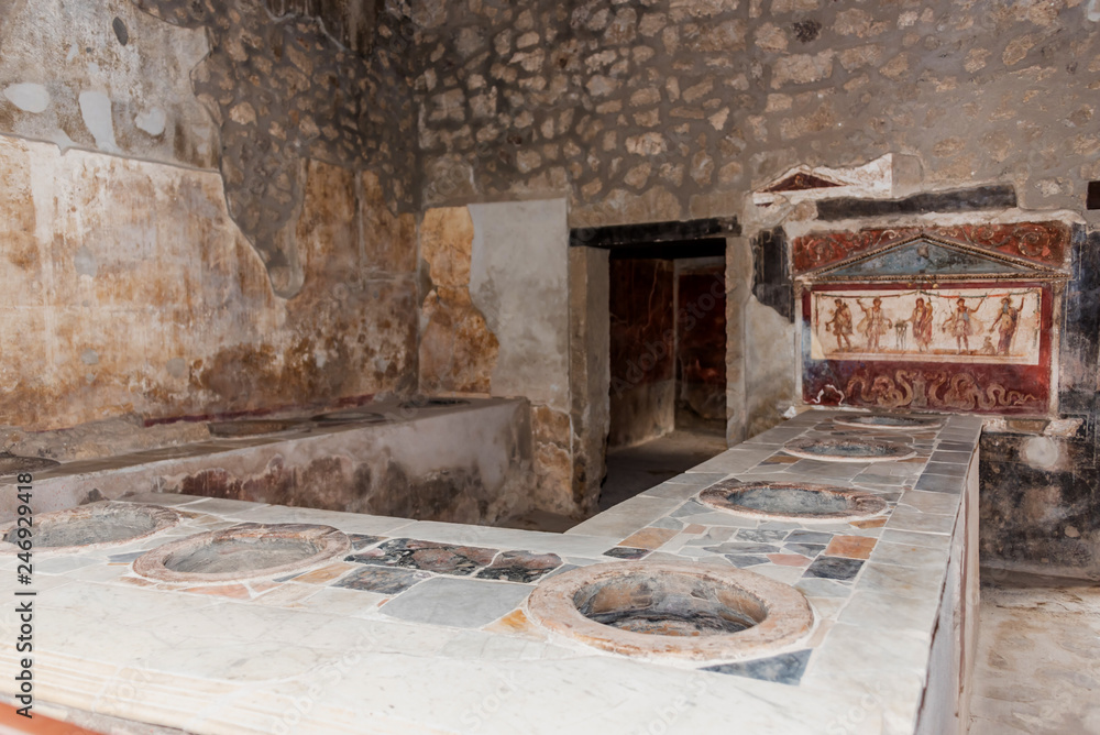 Shop in the Ruins of Ancient Pompeii Italy Shop in the Ruins of Ancient Pompeii Italy