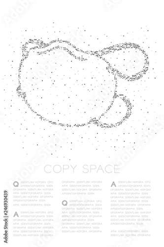 Dust mark or particulate respirator Abstract Geometric Circle dot pixel pattern, Pollution PM 2.5 concept black color illustration isolated on white background with copy space, vector eps 10