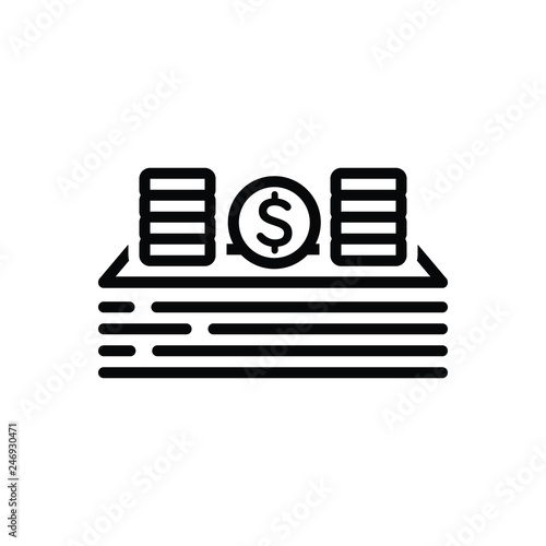 Black line icon for income revenue