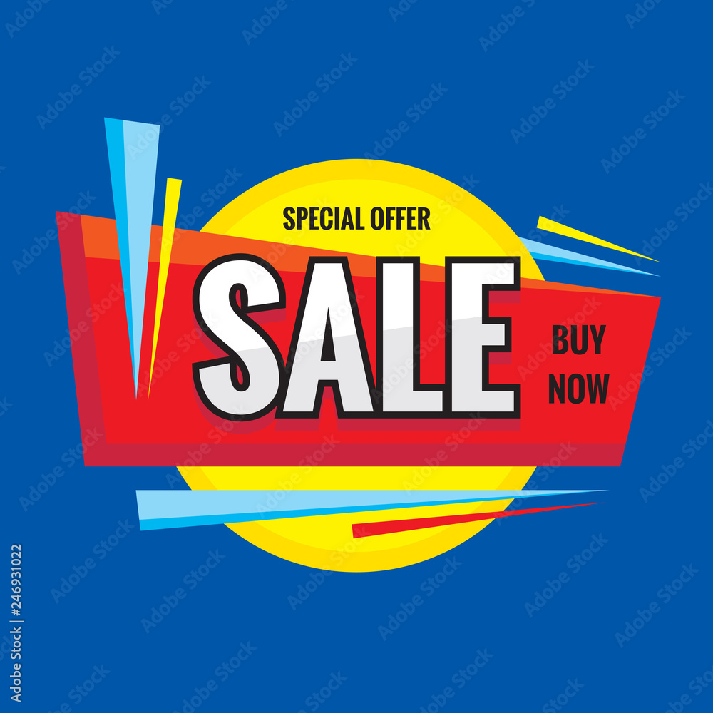 Sale discount concept banner vector illustration. Buy now abstract sticker. Special offer. Graphic design element. Sale discount concept banner vector illustration. Buy now abstract sticker. Special offer. Graphic design element.