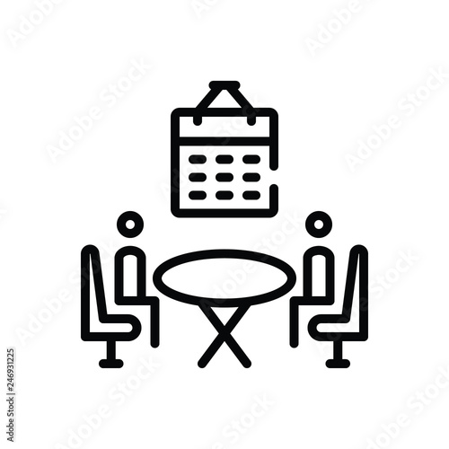 Black line icon for  organizing convening 