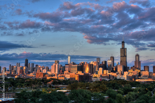 Summer Sunset Over Chicago © Tom