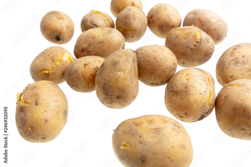 Boiled potatoes isolated on white background Boiled potatoes isolated on white background